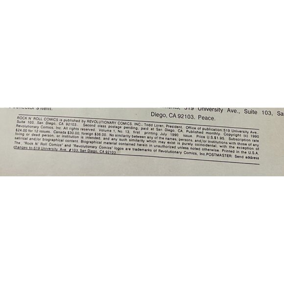 Vintage Led Zeppelin Rock N Roll Comic Issue #13 July 1990 Revolutionary Comics - Picture 5 of 6